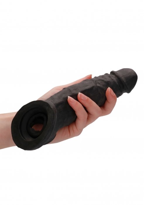 Prelungitor Penis Realrock »Penis Extender With Rings« 23 cm - Negru - accesorii incluse