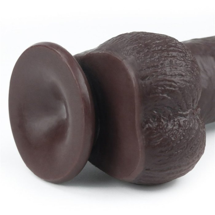 Dildo Realistic Lovetoy "Sliding Skin Dong 9" 23 cm - Negru - culoare si material