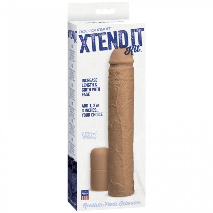 Prelungitor Penis Doc Johnson "Xtendit Kit" 22,86 cm - Maro - accesorii incluse
