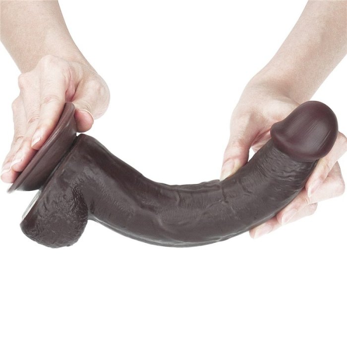 Dildo Realistic Lovetoy "Sliding Skin Dong 9,5" 24 cm - Negru##