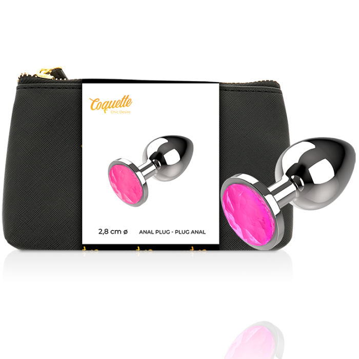 Plug Anal Coquette, Pink, Marime S [ 2,7 cm x 8 cm ] - vedere frontala