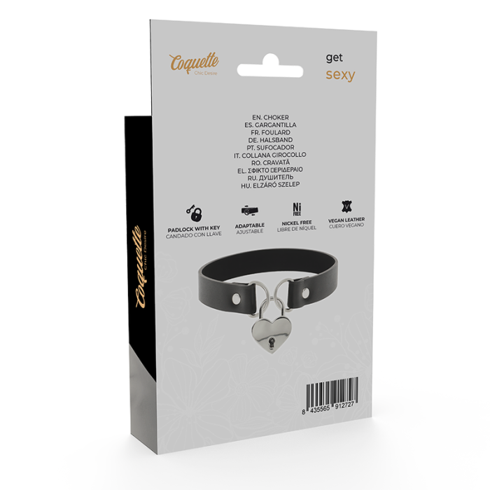 Chocker cu Inima si Lant Coquette - Negru