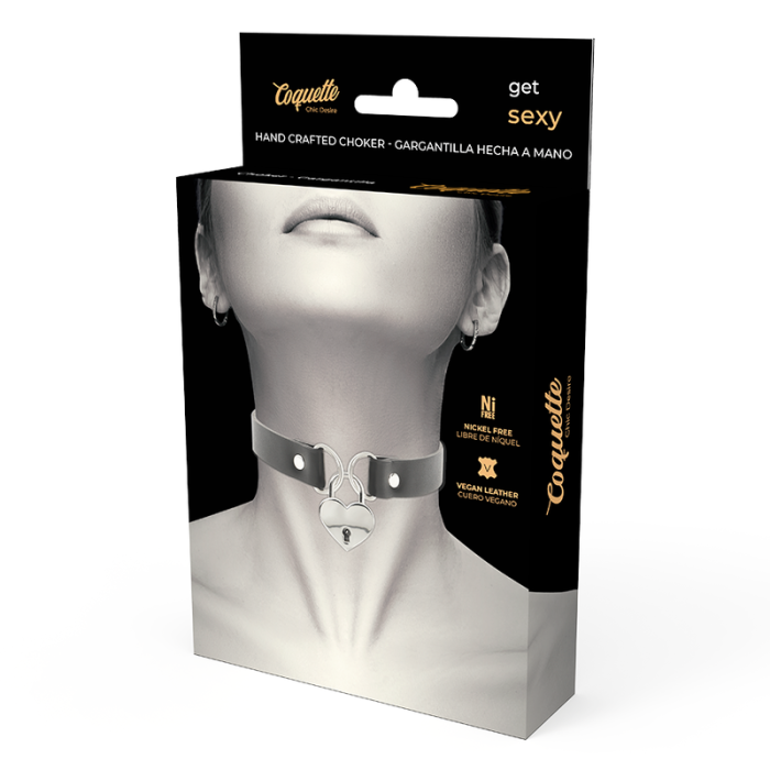 Chocker cu Inima si Lant Coquette - Negru