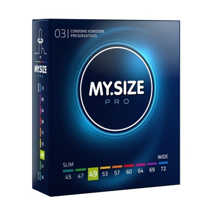 Prezervative Premium My Size "MY SIZE PRO" 49 mm - 3 Bucati - vedere frontala