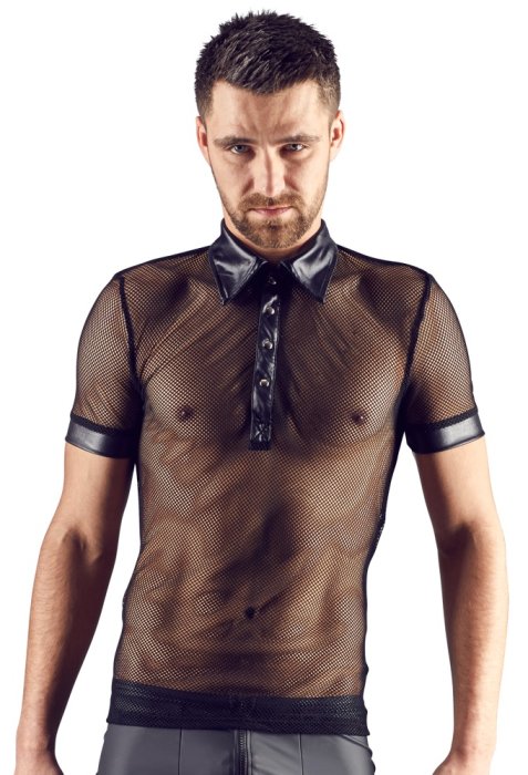 Tricou Tip Camasa Barbati - Svenjoyment - Negru - vedere laterala