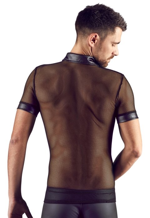 Tricou Tip Camasa Barbati - Svenjoyment - Negru - detaliu finisaj