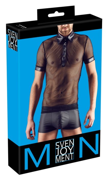 Tricou Tip Camasa Barbati - Svenjoyment - Negru - vedere spate