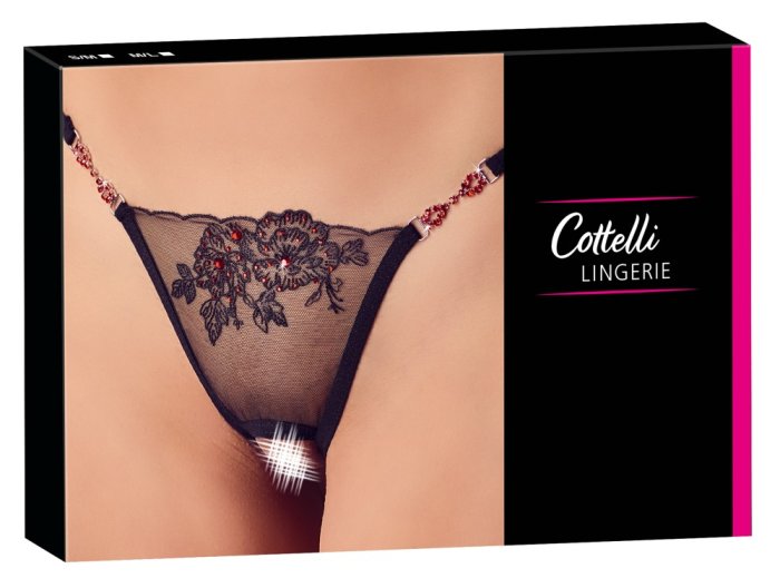 Chiloti cu strasuri, Cottelli Collection, Maria# - detaliu finisaj