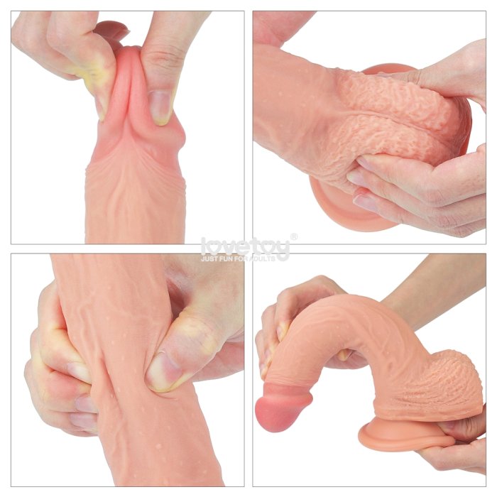 8.5'' Dual layered Platinum Silicone Cock Realistic Dildo  [ 21,5 x 4 cm ] - culoare si material