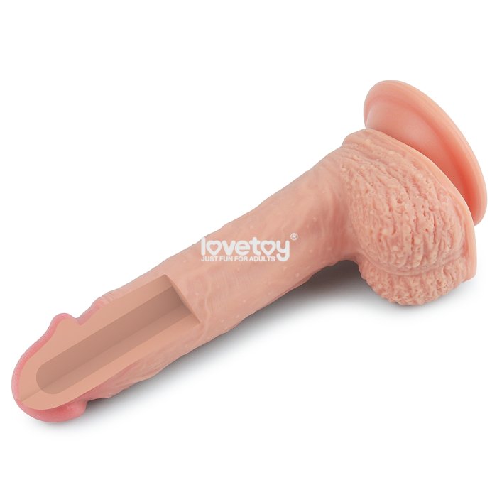 8.5'' Dual layered Platinum Silicone Cock Realistic Dildo  [ 21,5 x 4 cm ] - detaliu finisaj