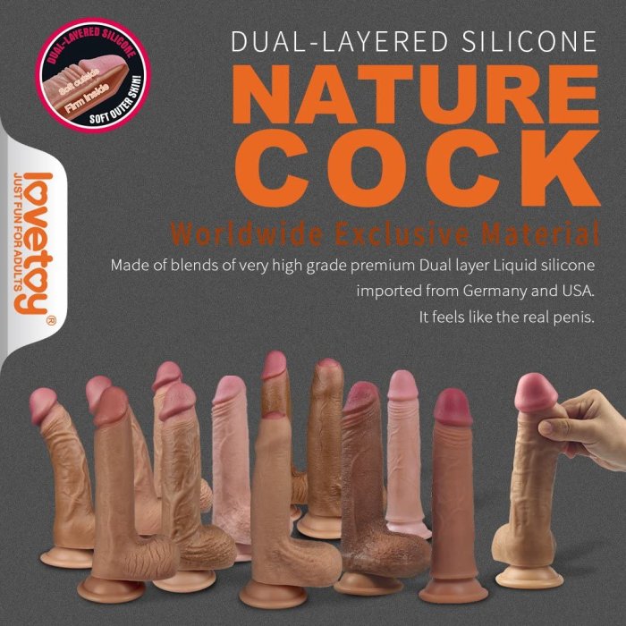 8.5'' Dual layered Platinum Silicone Cock Realistic Dildo  [ 21,5 x 4 cm ] - detaliu design
