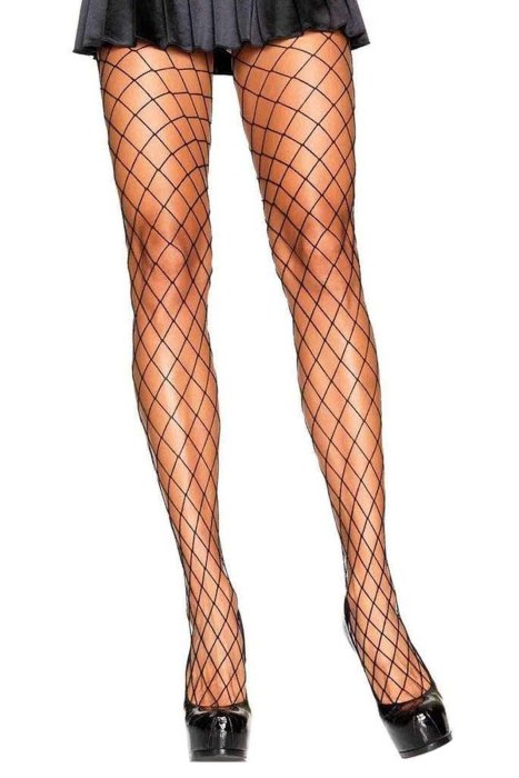 Ciorapi Plasa Leg Avenue Spandex Diamond - Negru