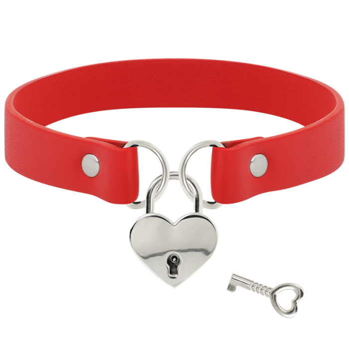 Chocker cu Inima Si Lant Coquette - Rosu