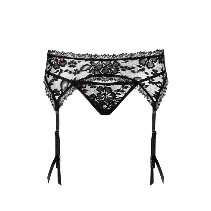 Set Portjartier si Chilot, Obsessive Catia, Negru# - vedere frontala