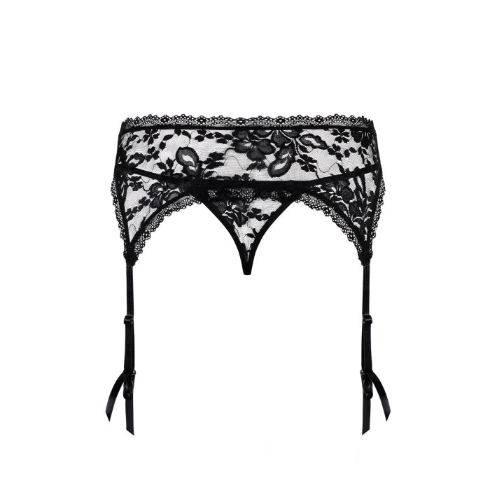 Set Portjartier si Chilot, Obsessive Catia, Negru# - detaliu design