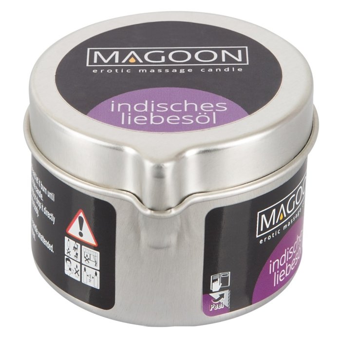 Mini lumanare de masaj si ambient Magoon, cu aroma de ulei indian, 63 g - vedere laterala