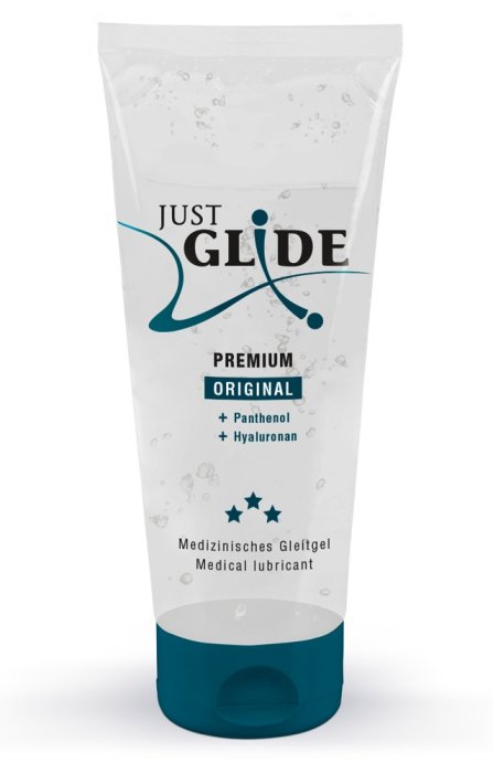 Lubrifiant Just Glide Premium Original, cu panthenol si acid hialuronic, 200ml - vedere frontala
