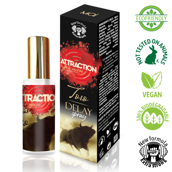 Spray Intarziere Attraction "Toro Extra Strong" 30 ml