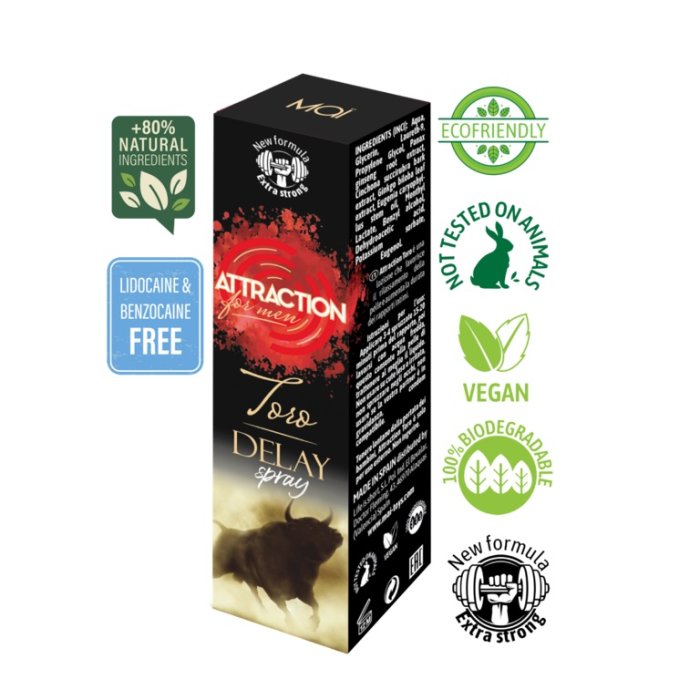 Spray Intarziere Attraction "Toro Extra Strong" 30 ml##