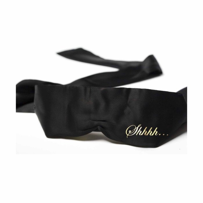 Masca Ochi Bijoux Indiscrets "Shhh Blindfold" - Negru - culoare si material