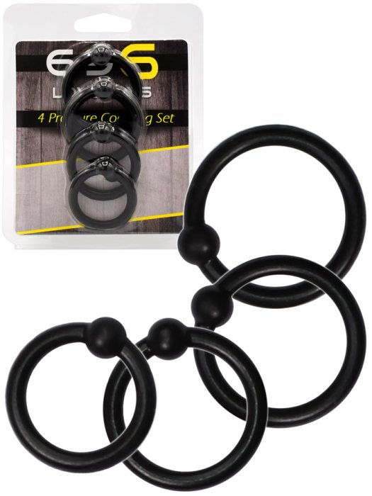 Set 4 Inele Penis cu Bile de cauciuc - detaliu design