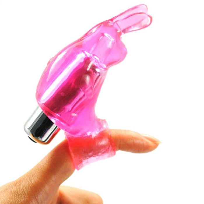 Vibrator Degetar Seven Creations »Rabbit« 5,7 cm - Roz - culoare si material