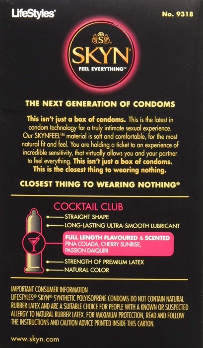 Prezervative, SKYN, Cocktail Club, 3 Buc. - culoare si material