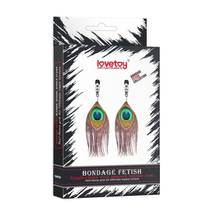 Cleme Sfarcuri cu Pene Lovetoy "Feather Nipple Clamps" - Argintiu##