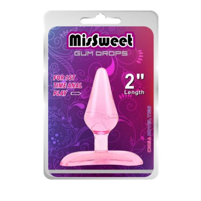 ButtPlug Chisa Novelties "MisSweet" 6,6 cm - Roz - vedere frontala