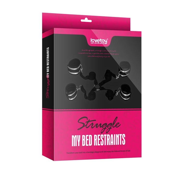 Set Catuse Lovetoy "My Bed Restraints" Argintiu##
