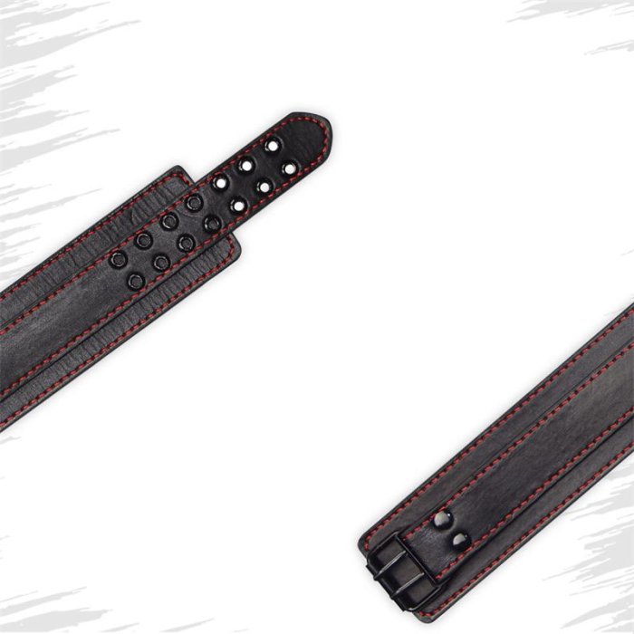 Zgarda cu lesa si lant, Lovetoy, Bondage, piele ecologica, 70 cm - detaliu finisaj