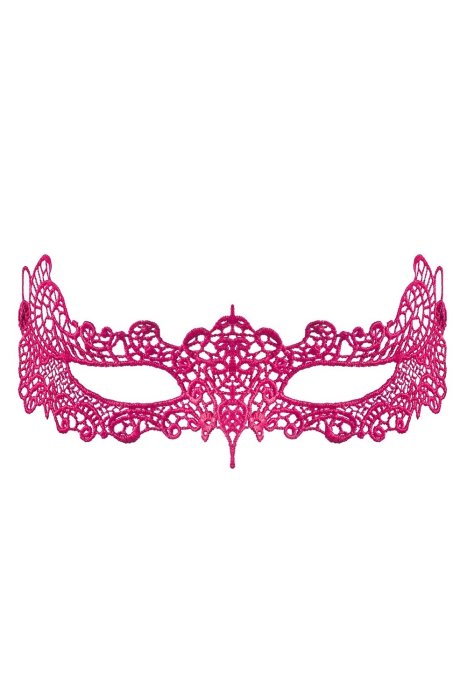 Masca ochi Obsessive, dantela, panglica satin, roz# - detaliu design