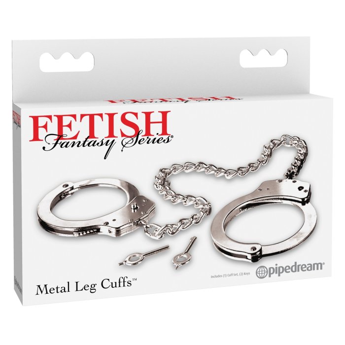 Catuse Metalice, Fetish Fantasy Series, pentru picioare, lant 69 cm, metal - vedere frontala