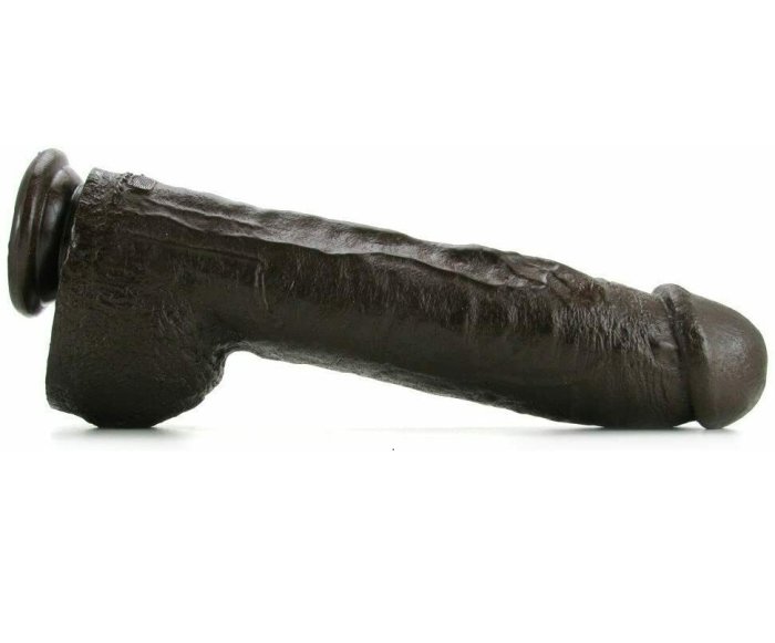 Dildo XXL Realistic Bam Negru - vedere laterala