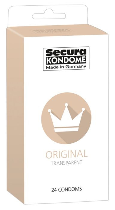 Prezervative Secura Original Transparent 24 buc x 52 mm - vedere frontala