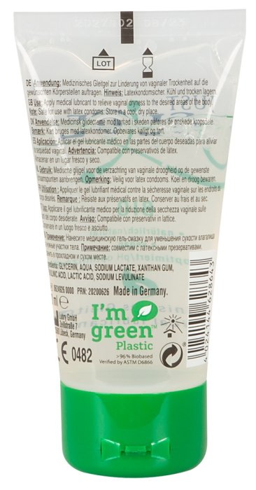 Lubrifiant pe baza de apa, Just Glide, Bio Vegan, 50 ml - detaliu design