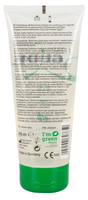 Lubrifiant pe baza de apa, Just Glide, Bio Vegan, 200 ml - detaliu design
