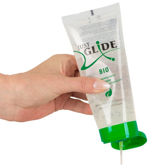 Lubrifiant pe baza de apa, Just Glide, Bio Vegan, 200 ml - culoare si material
