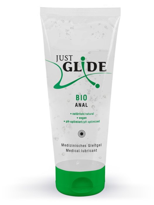 Lubrifiant pe baza de apa, Just Glide, Anal, Bio, Vegan 100 ml - vedere frontala