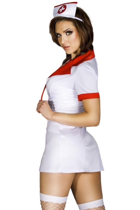 Costum Chilirose Asistenta Medicala, CR-3305, multicolor, rochita, top, ciorapi, stetoscop, bentita, S-M# - detaliu design