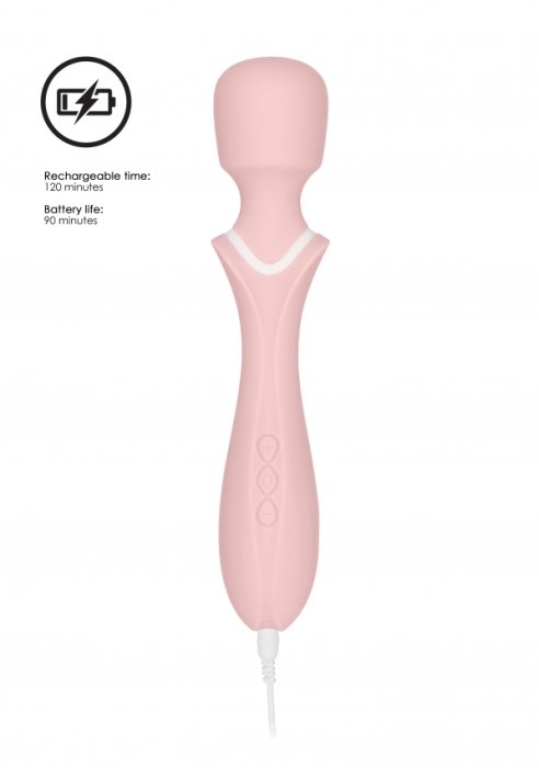 Aparat Masaj Loveline Massage Wand Jiggle, Roz - culoare si material