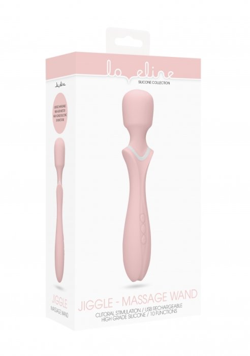 Aparat Masaj Loveline Massage Wand Jiggle, Roz - detaliu design
