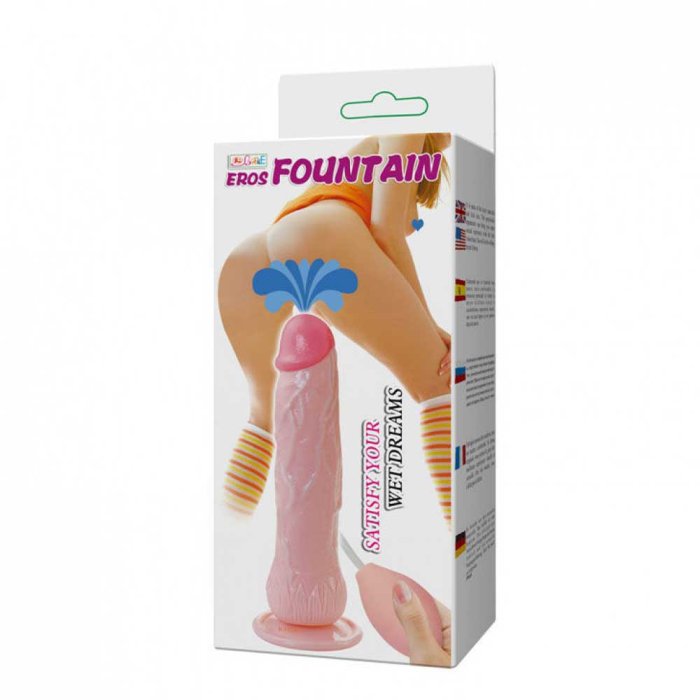 Dildo Realistic cu Ejaculare, Eros Fountain, [ 20 cm x 4 cm ] - vedere frontala