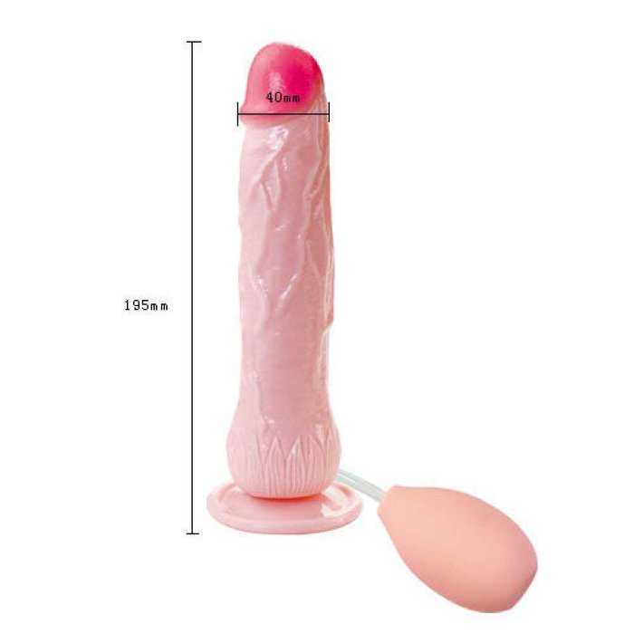 Dildo Realistic cu Ejaculare, Eros Fountain, [ 20 cm x 4 cm ] - dimensiuni complete