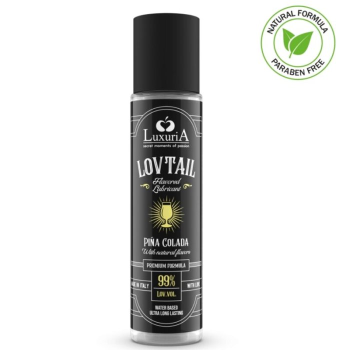 Lubrifiant, pe baza de apa, Luxuria Lovtail, cu aroma de Pina Colada, 60 ml#
