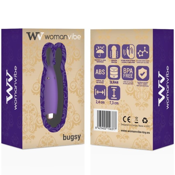 Vibrator Woman Vibe »Bugsy« 7,3 cm - Violet - accesorii incluse