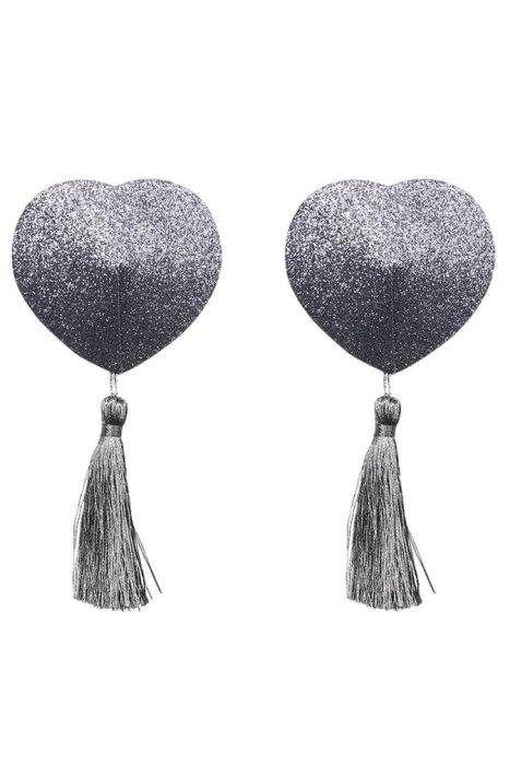 Nipple Covers, Lovetoy, Silver Heart Nipple Pasties, Argintiu# - detaliu design