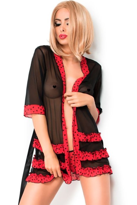 Set Babydoll si Chiloti CR-3850 Chilirose - dimensiuni complete