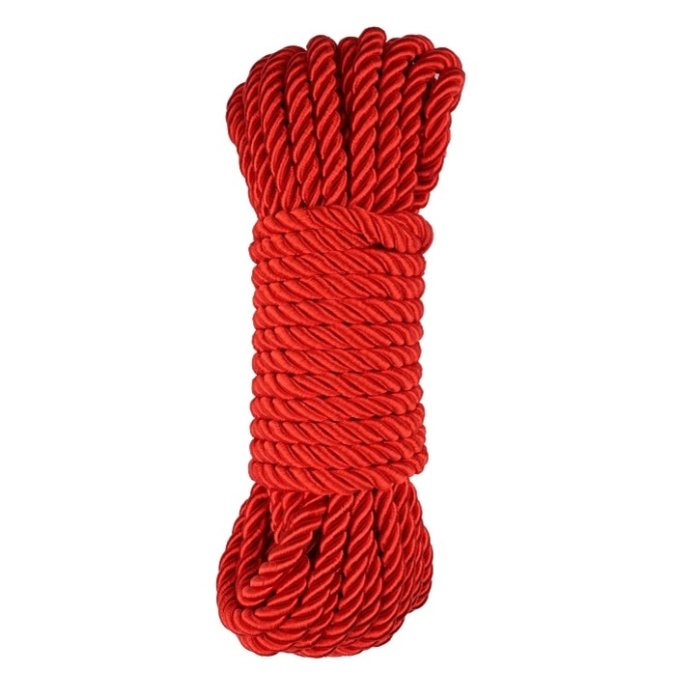Sfoara Bondage, Chisa Novelties, Retrain Me Rope, poliester, rosu, 10 m - detaliu design