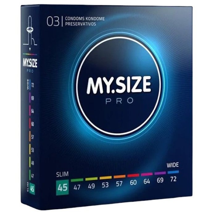 Prezervative Premium My Size "MY SIZE PRO" 45 mm - 3 Bucati - vedere frontala